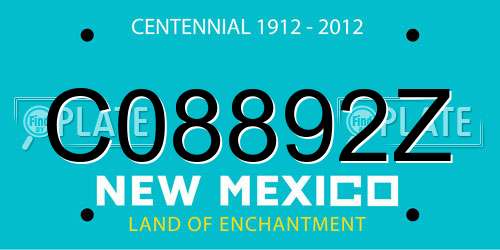 C08892Z New Mexico License Plate