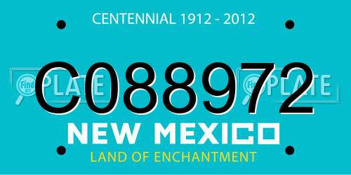 C088972 New Mexico License Plate