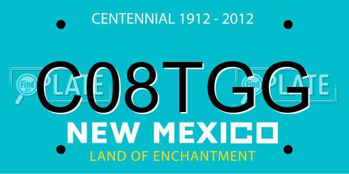 C08TGG New Mexico License Plate