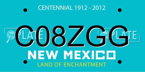 C08ZGG New Mexico License Plate