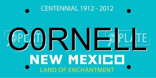 C0RNELL New Mexico License Plate
