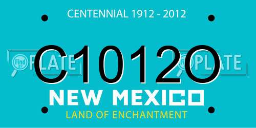 C1012O New Mexico License Plate