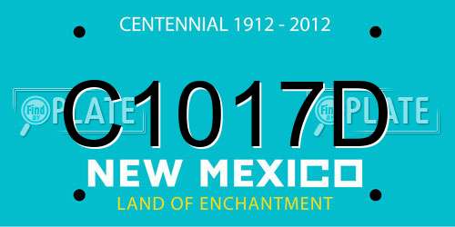 C1017D New Mexico License Plate