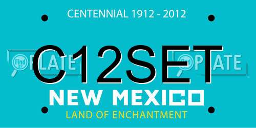 C12SET New Mexico License Plate