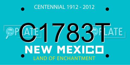 C1783T New Mexico License Plate