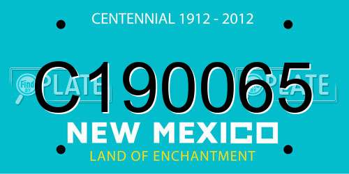 C190065 New Mexico License Plate