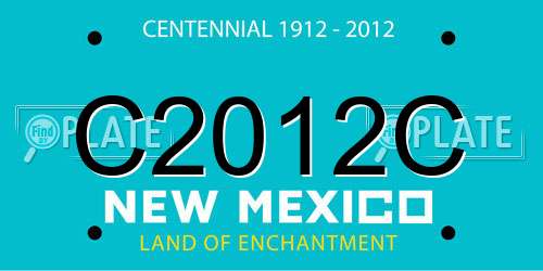 C2012C New Mexico License Plate