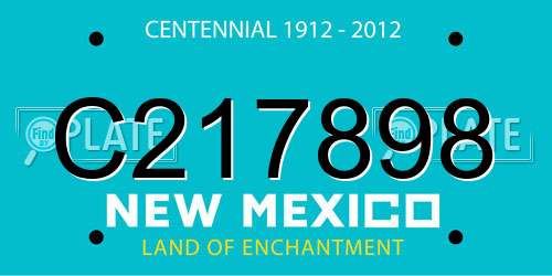 C217898 New Mexico License Plate
