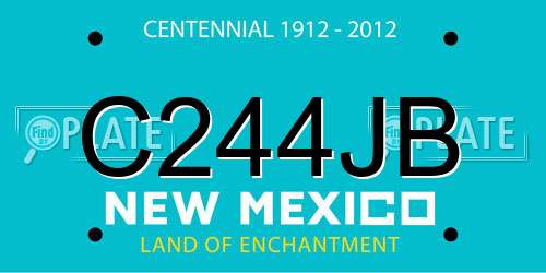 C244JB New Mexico License Plate