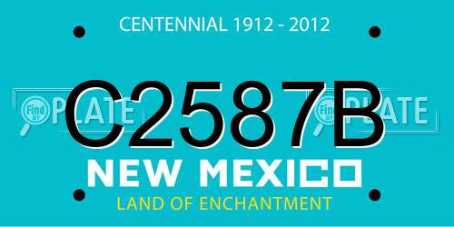 C2587B New Mexico License Plate