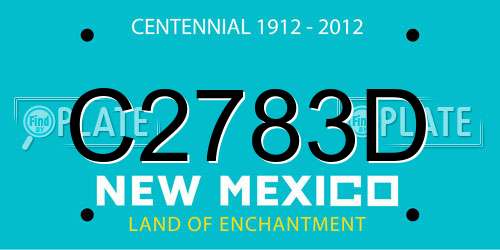 C2783D New Mexico License Plate