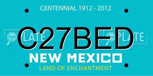 C27BED New Mexico License Plate