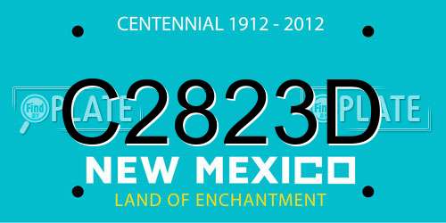 C2823D New Mexico License Plate