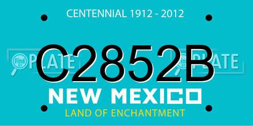C2852B New Mexico License Plate