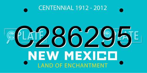 C286295 New Mexico License Plate