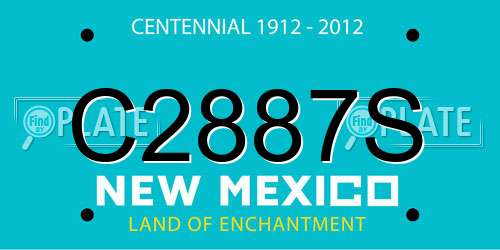C2887S New Mexico License Plate