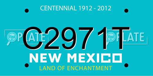 C2971T New Mexico License Plate