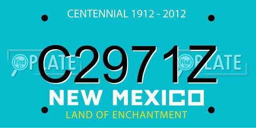 C2971Z New Mexico License Plate