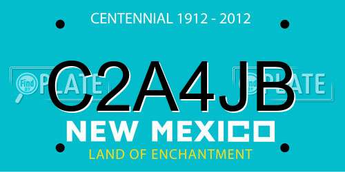 C2A4JB New Mexico License Plate