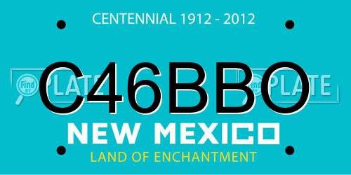 C46BBO New Mexico License Plate