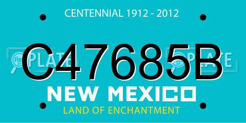 C47685B New Mexico License Plate