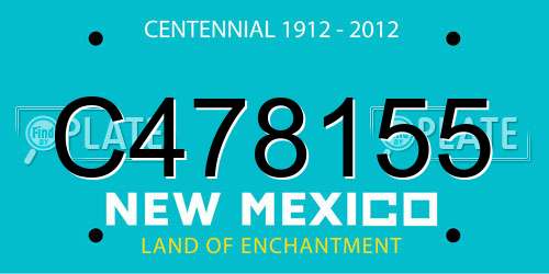 C478155 New Mexico License Plate