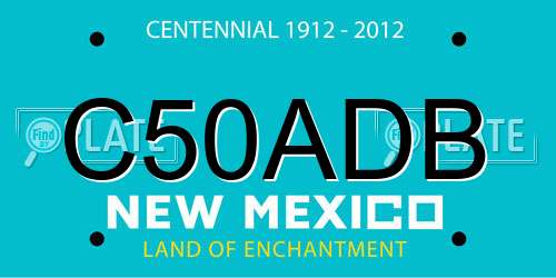 C50ADB New Mexico License Plate