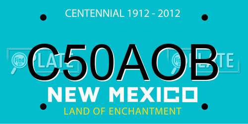 C50AOB New Mexico License Plate