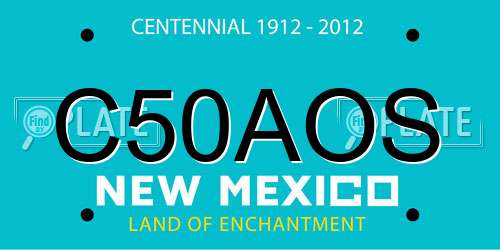 C50AOS New Mexico License Plate