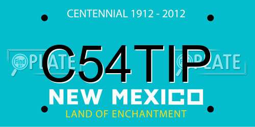 C54TIP New Mexico License Plate