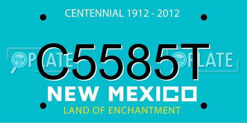 C5585T New Mexico License Plate