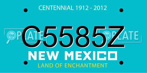 C5585Z New Mexico License Plate