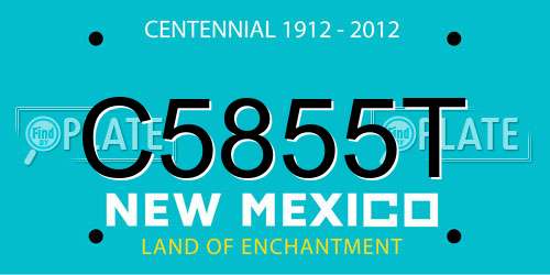 C5855T New Mexico License Plate
