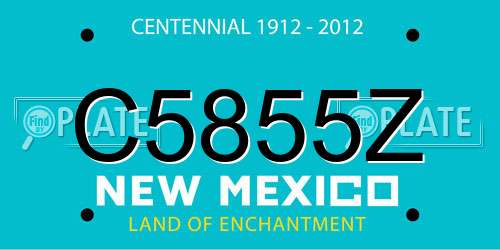 C5855Z New Mexico License Plate