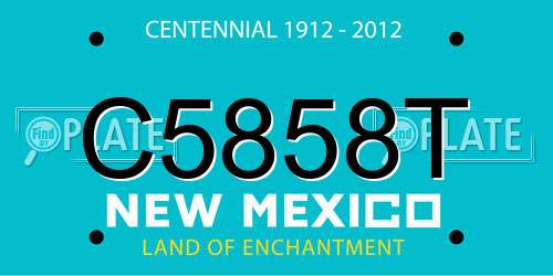 C5858T New Mexico License Plate