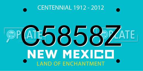 C5858Z New Mexico License Plate