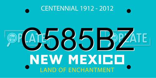 C585BZ New Mexico License Plate