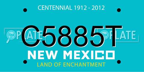 C5885T New Mexico License Plate
