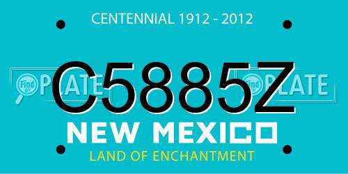 C5885Z New Mexico License Plate