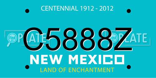 C5888Z New Mexico License Plate