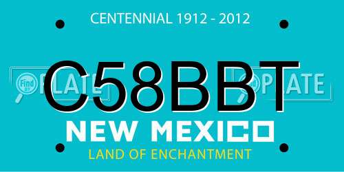 C58BBT New Mexico License Plate