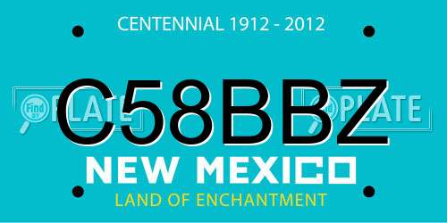 C58BBZ New Mexico License Plate