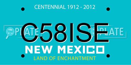 C58ISE New Mexico License Plate
