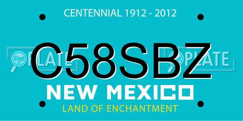 C58SBZ New Mexico License Plate