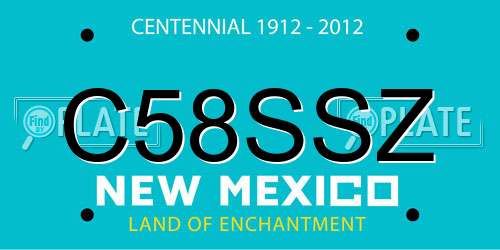 C58SSZ New Mexico License Plate