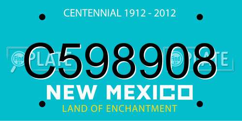 C598908 New Mexico License Plate