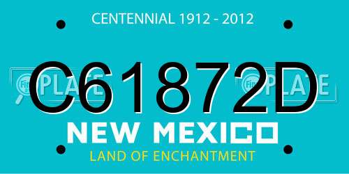 C61872D New Mexico License Plate