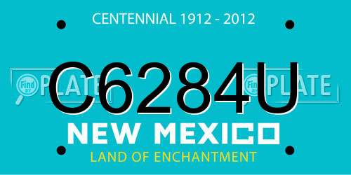 C6284U New Mexico License Plate