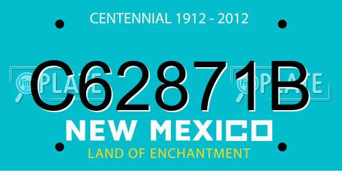 C62871B New Mexico License Plate