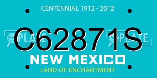 C62871S New Mexico License Plate
